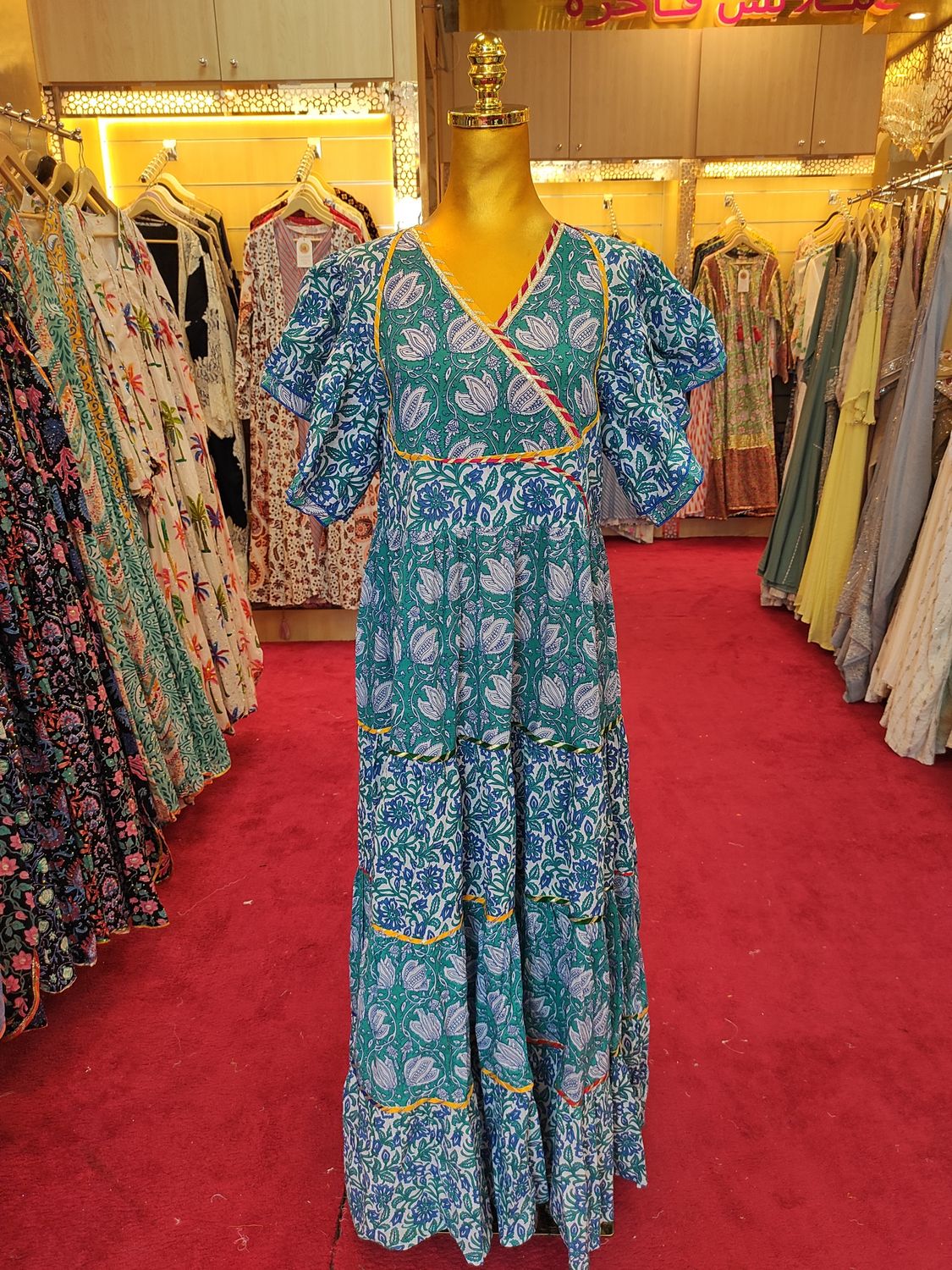 S/XS Special Printed Cotton Dress 56&quot; Long Jalabiya