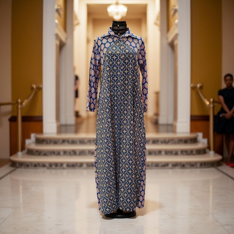 XS/S Honey Printed Cotton Dress 54&quot; Jalabiya