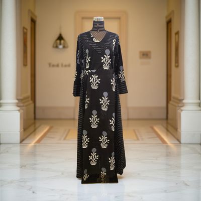 L/XL Noor Printed Cotton Dress 57&quot; Long Jalabiya