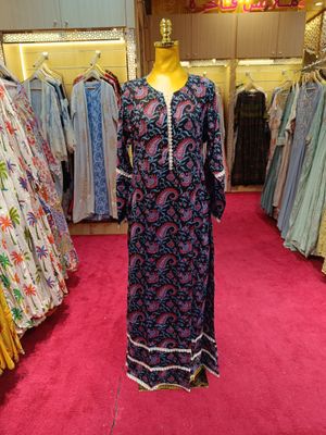 S/M Fagira Printed Cotton Dress 57&quot; Long Jalabiya