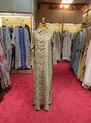 S/M Singapore  Printed Cotton Dress 57&quot; Long Jalabiya