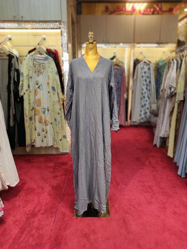 L/XL Teena Printed Cotton Dress 57&quot; Long Jalabiya