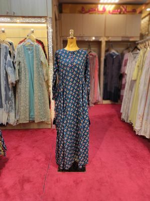 L/XL Jasmine Printed Cotton Dress 57&quot;Long Jalabiya