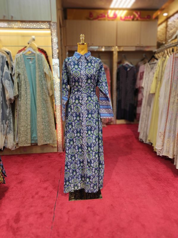 12-13 year Tansy Printed Cotton Jalabiya Dress 50&quot; Long