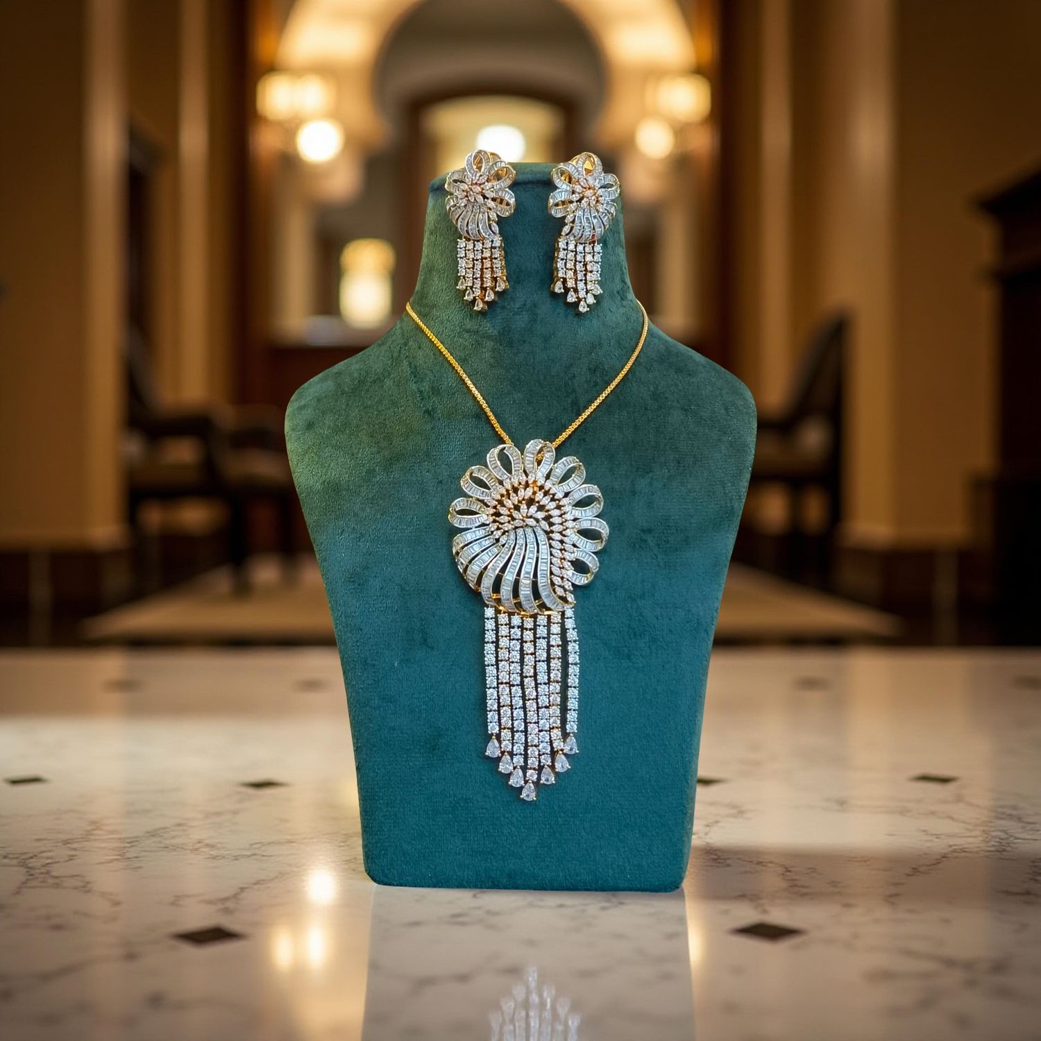 Luxury Kundan Necklace set with Earrings JW51