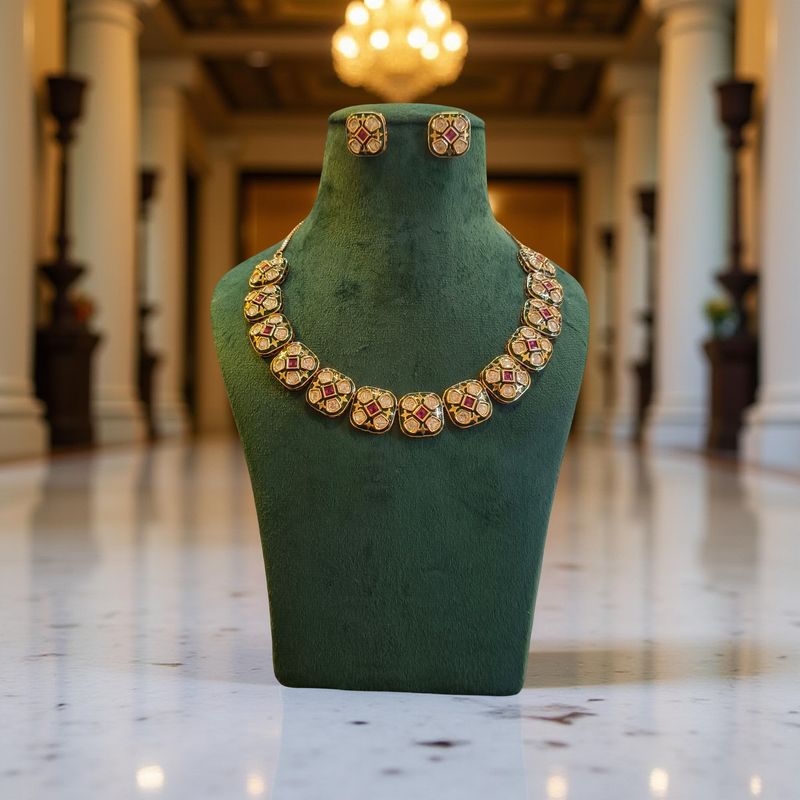 Luxury Kundan Necklace set with Earrings JW54