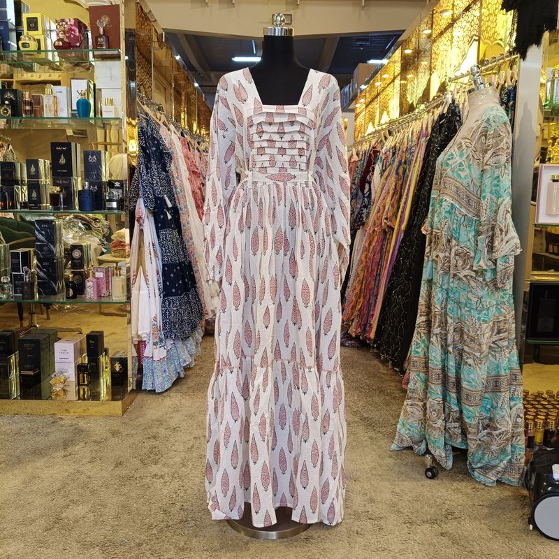 2XL-3XL Misba Printed Cotton Dress 57&quot; Long Jalabiya