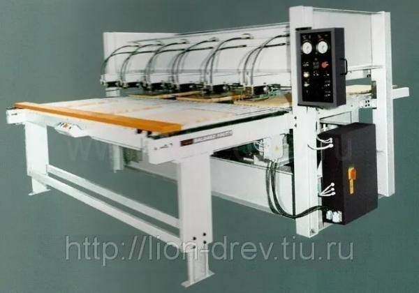 Горячий пресс горизонтальный для мебельного щита с узлом клеенанесения мод. BALD 410 Z-100 T/1 (1300х3000 мм)