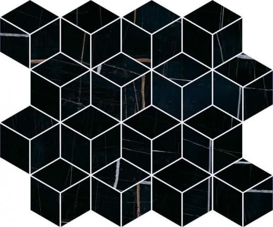 Мозаика Kerama Marazzi Греппи Декор Черный Глянцевый 45x37.5