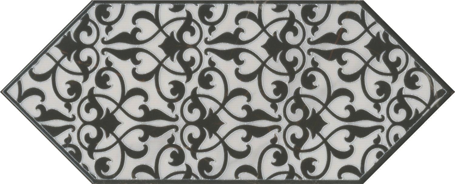 Плитка Kerama Marazzi Келуш Декор 2 черно-белый 14х34