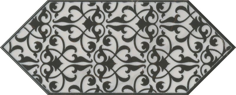 Плитка Kerama Marazzi Келуш Декор 2 черно-белый 14х34