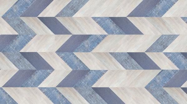 Замковый пробковый пол Chevron Blue