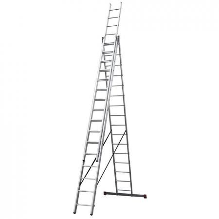 Лестница трансформер Новая высота трехсекционная алюминиевая 3х16 RAL 9006 профессиональная