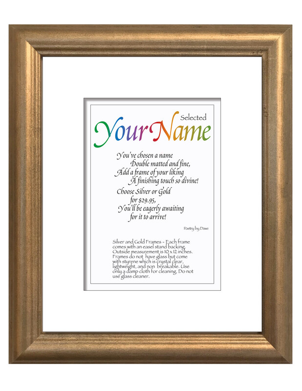 Add a gold frame to your order for only $29.95