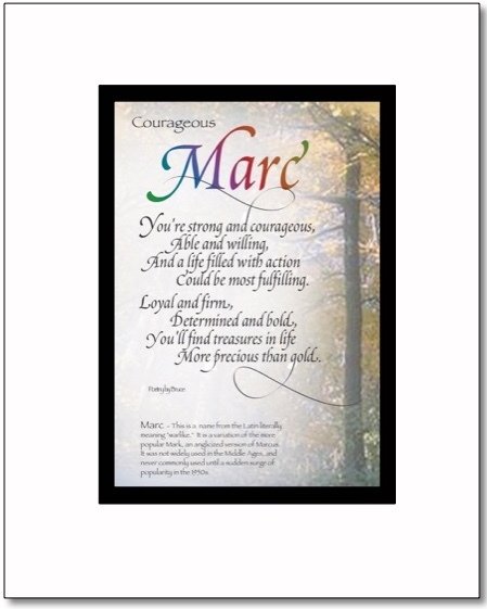 Marc - Markus Choices: Marc, Marco, Marcus, Marek, Mark, Markus, Find your Name here: Marc (B)