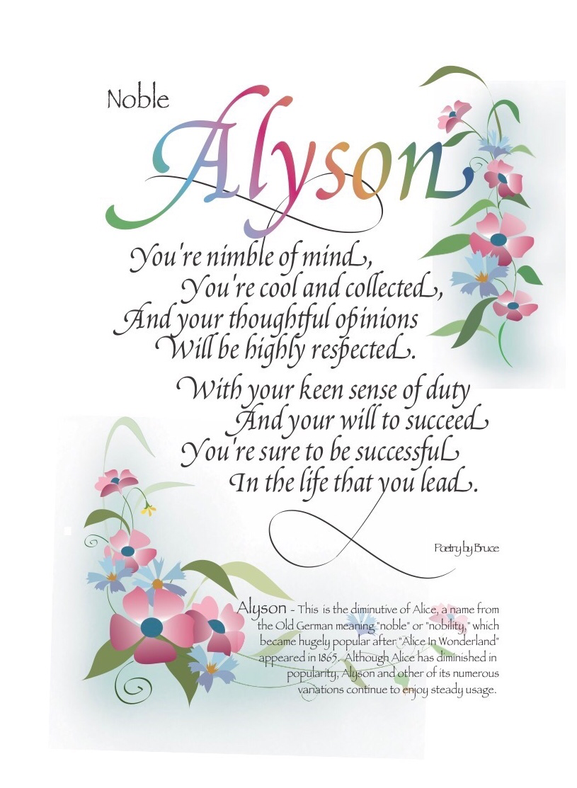 Alyson (A or B), Choose A or B: Alyson (A)