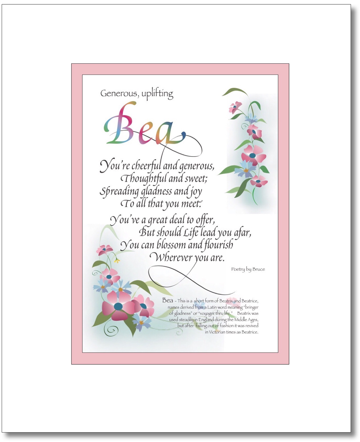 Bea - Beatrix Choices: Bea, Beatrice, Beatrix, Find your Name here: Bea
