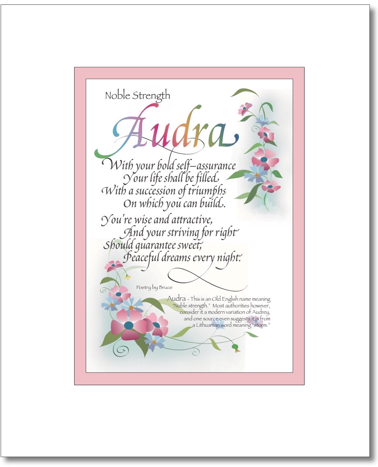 Audra - Audrie Choices: Audra, Audrey, Audreyana, Audrie, Find your Name here: Audra