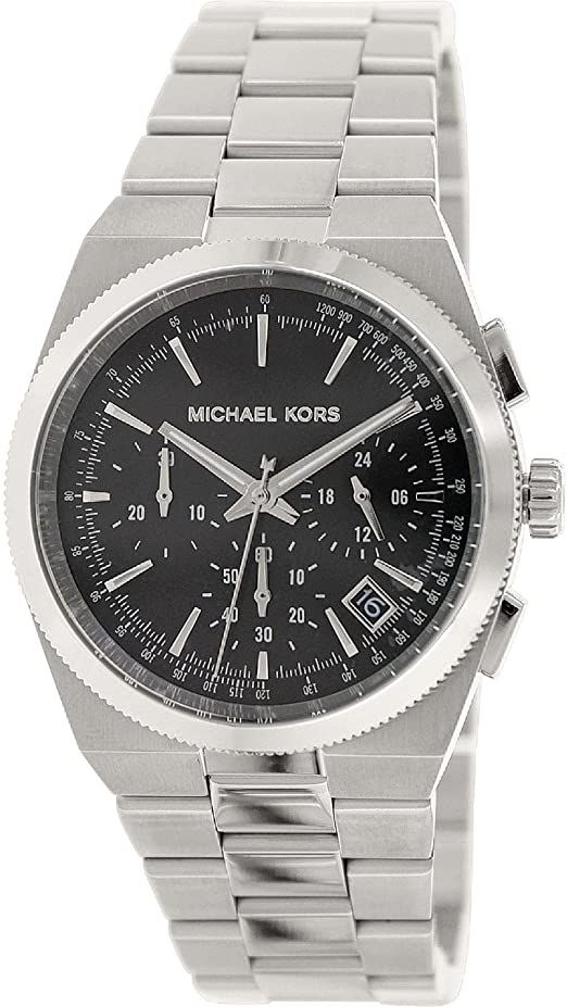MICHAEL KORS Channing Black Dial SS Men&#39;s Watch MK6054 *Grade A