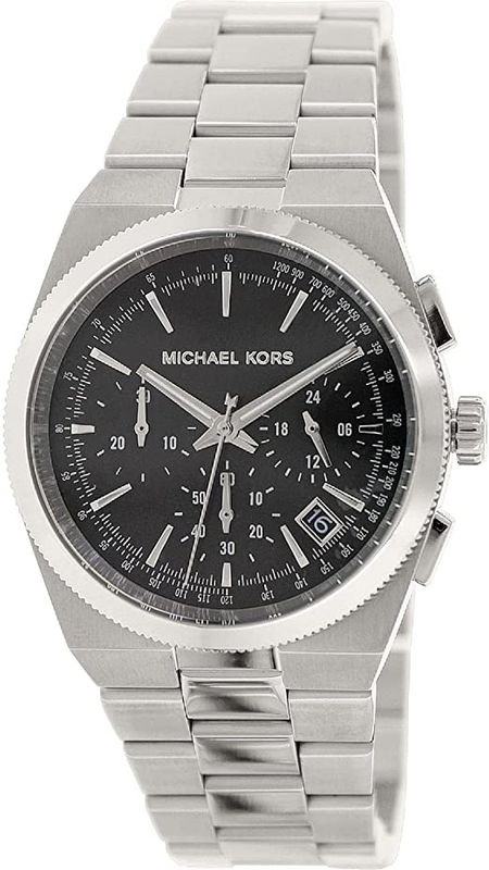 MICHAEL KORS Channing Black Dial SS Men&#39;s Watch MK6054 *Grade A