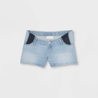 Side Panel Midi Maternity Jean Shorts - Isabel Maternity by Ingrid &amp; Isabel™