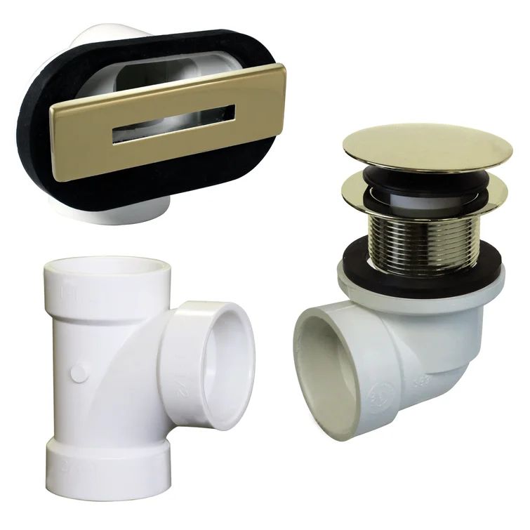Linear Plumber&#39;s Pack 4&quot; Leg Tub Drain with Overflow