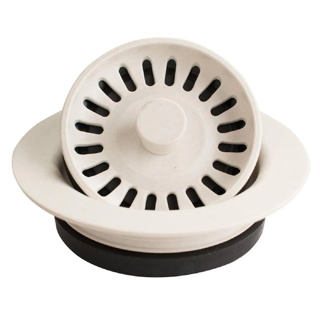 Karran Decorative Disposal Flange 3.5-in White Plastic Rust Resistant Strainer with Basket QDFRT**