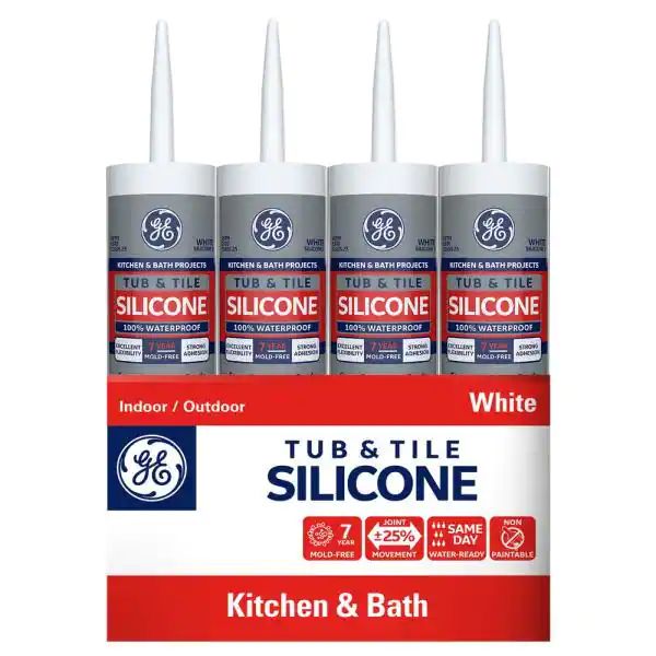 GE Tube &amp; Tile Silicone Sealant 12 Pack White