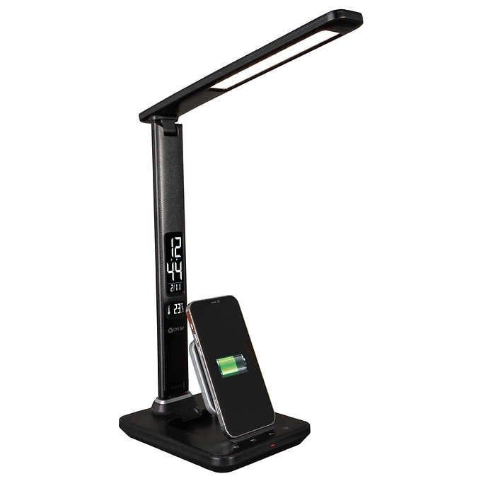 Ottlite LED Desk Lamp with Extendible Wireless Charging Base Black