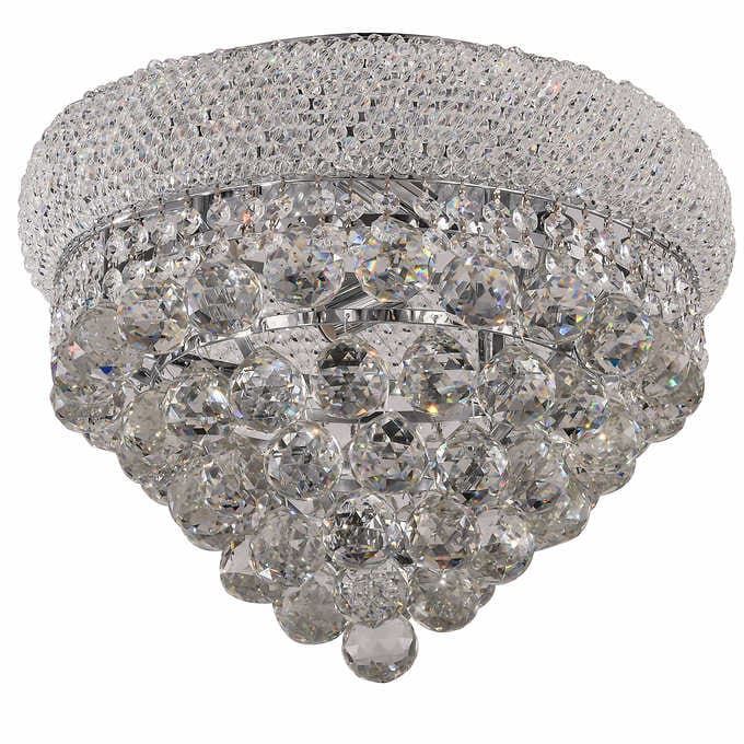MC Collection - 4-light Flush Mount Ceiling Fixture with Crystals**