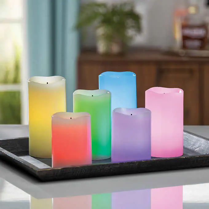 GLOW WICK LED COLOR CHANGING CANDLES 6 PC SET