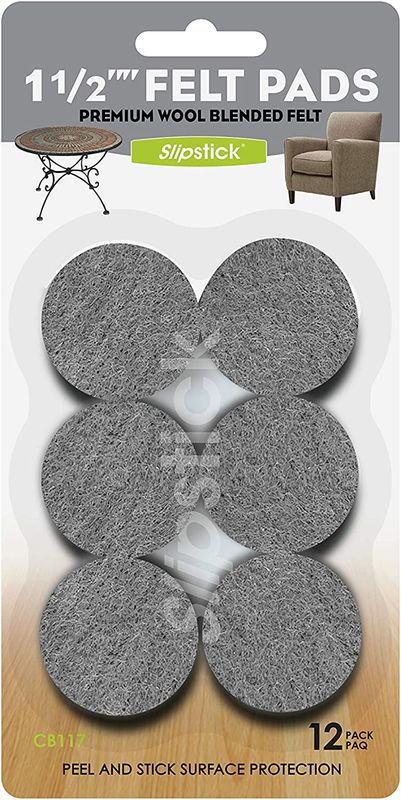 Slipstick Premium Wool Felt Furniture Pads/Chair Feet Floor Protectors (1.5 Inch Round) CB117
