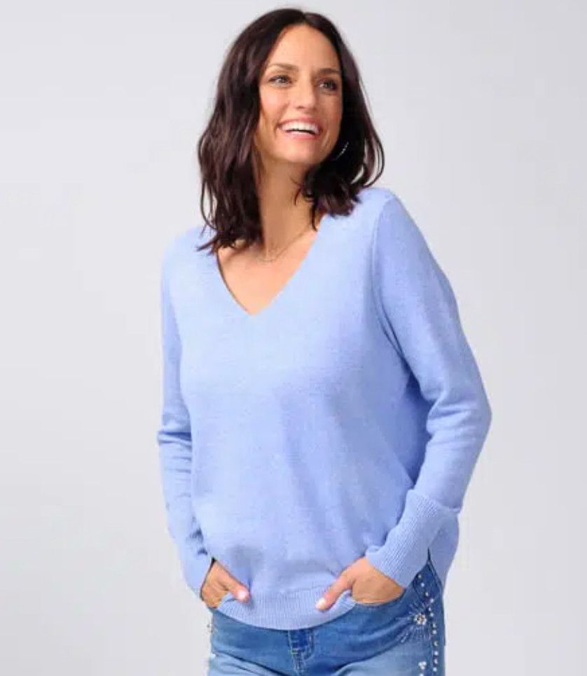 Denim v-neck longsleeve
