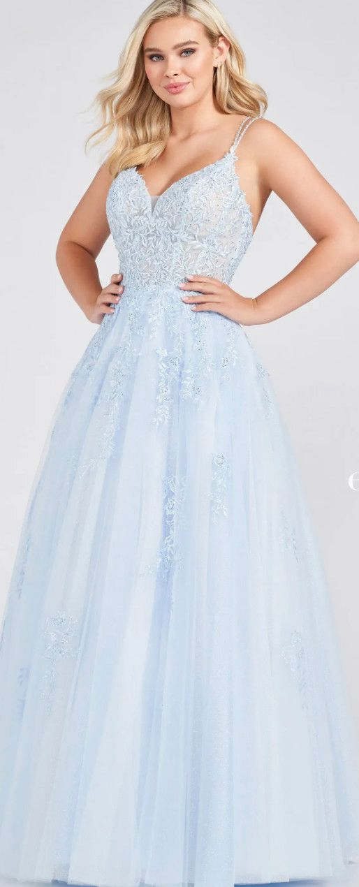 powder blue prom dress