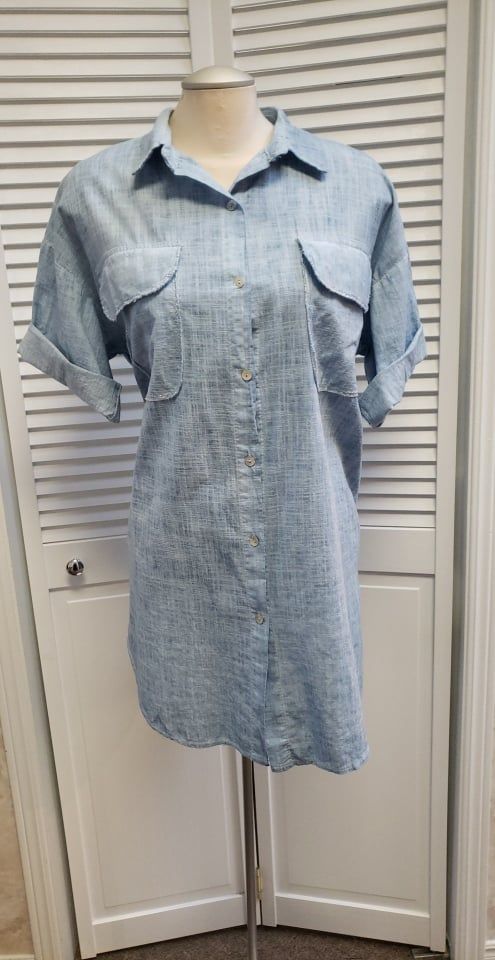 BLUE DENIM TUNIC BLOUSE