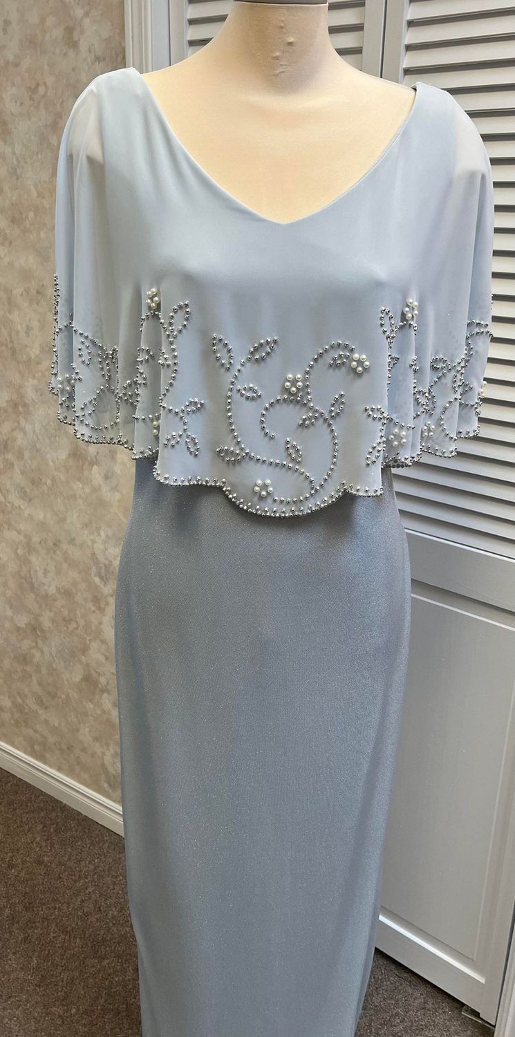 Baby Blue Dress with Pearls