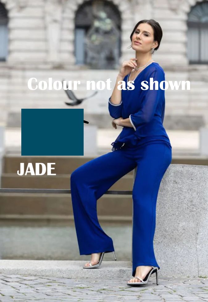 Jade jumpsuit with chiffon overlay 