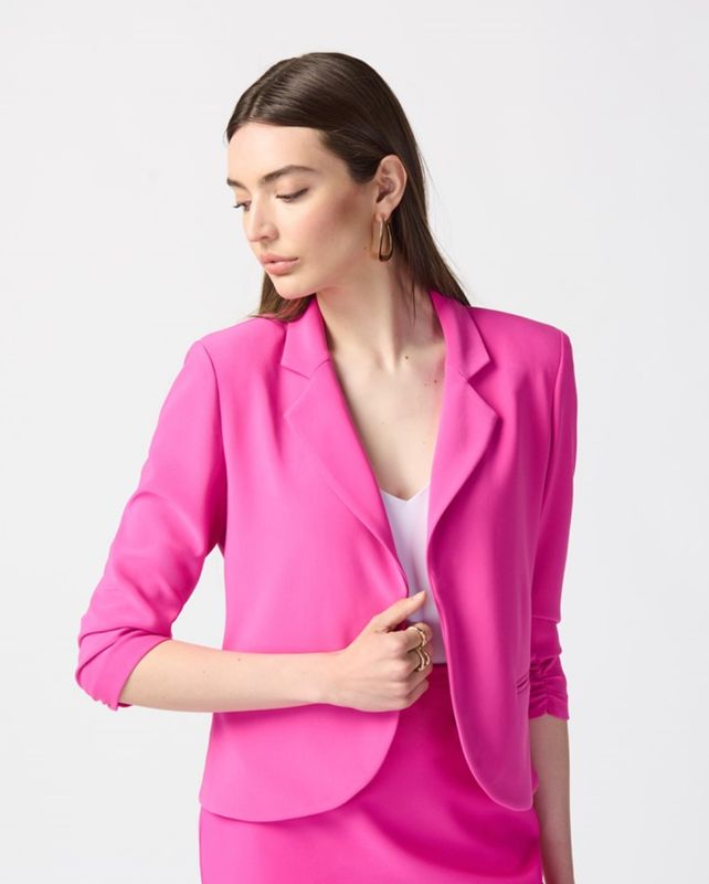 Ultra rose crop blazer