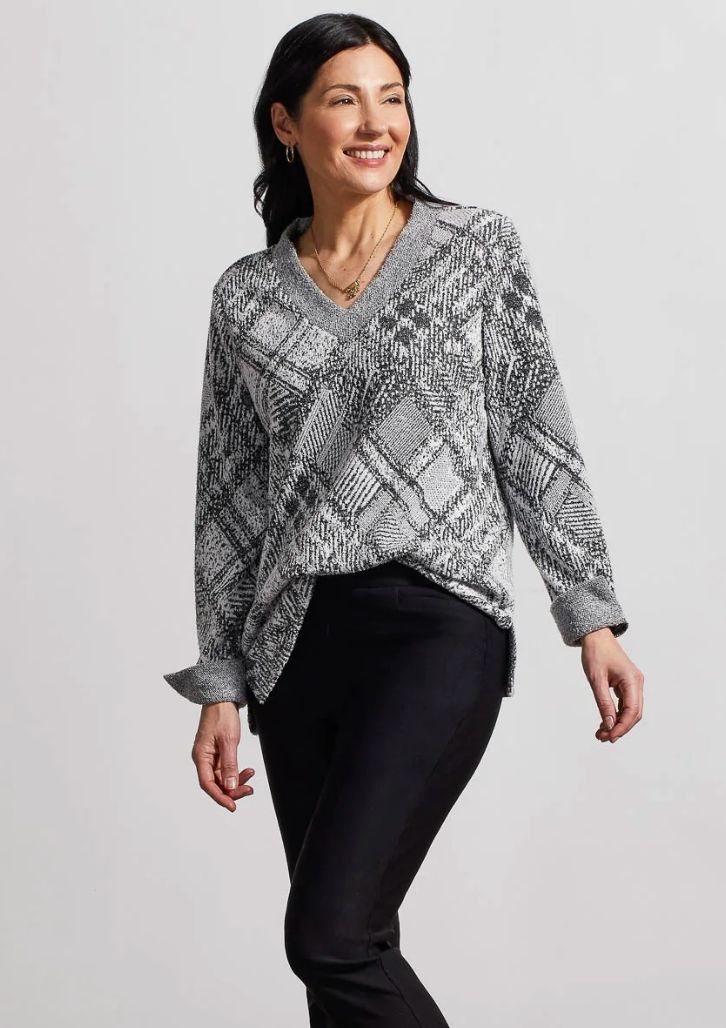 Nightfall contrast v-neck sweater 