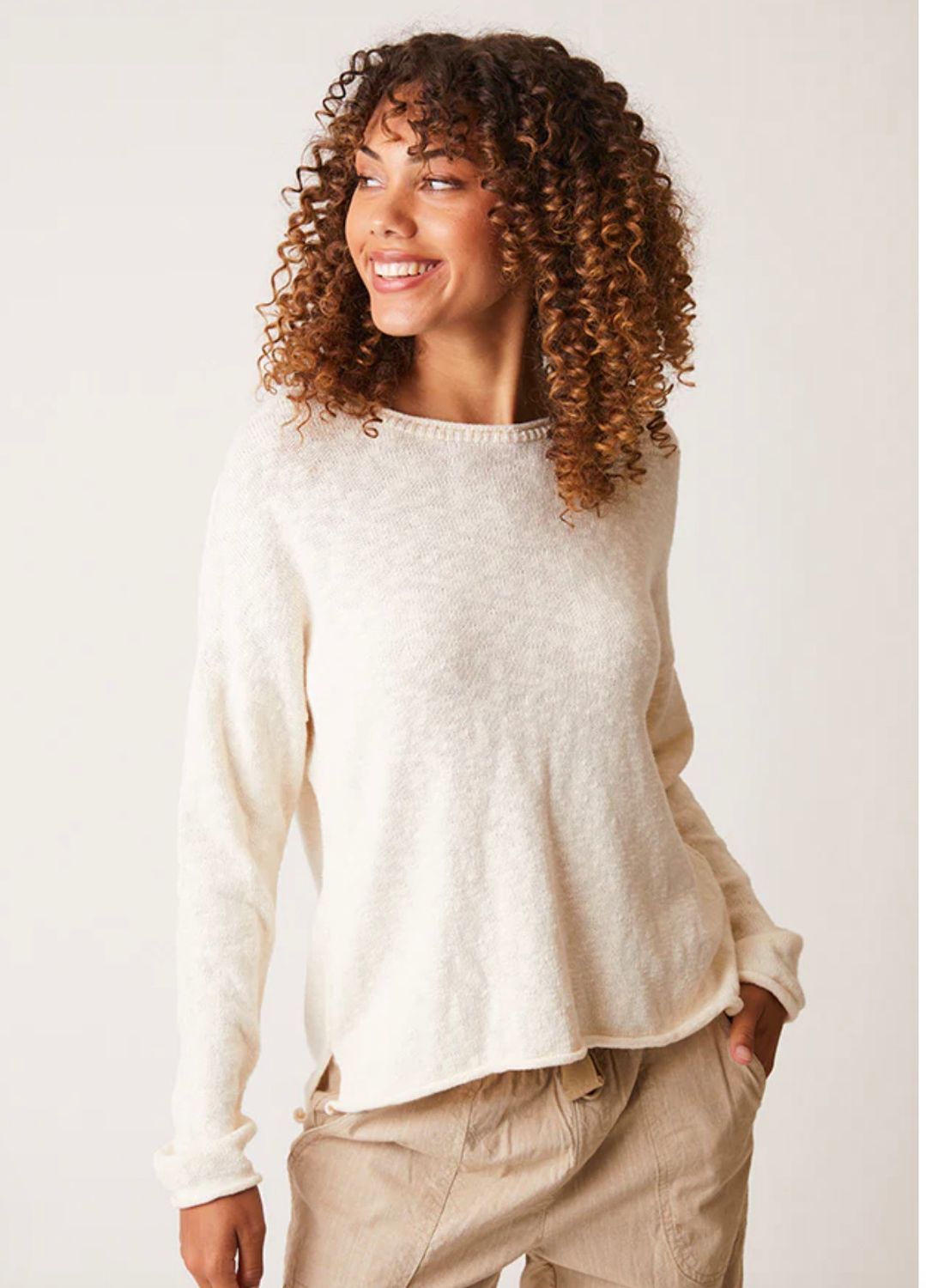 Almond crew neck sweater 