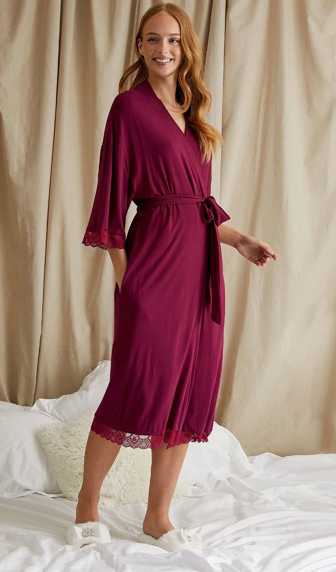 Lace kimono robe