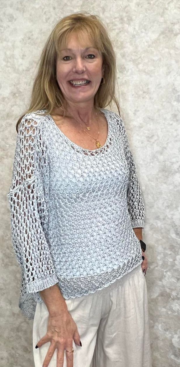 Crocheted high-low top