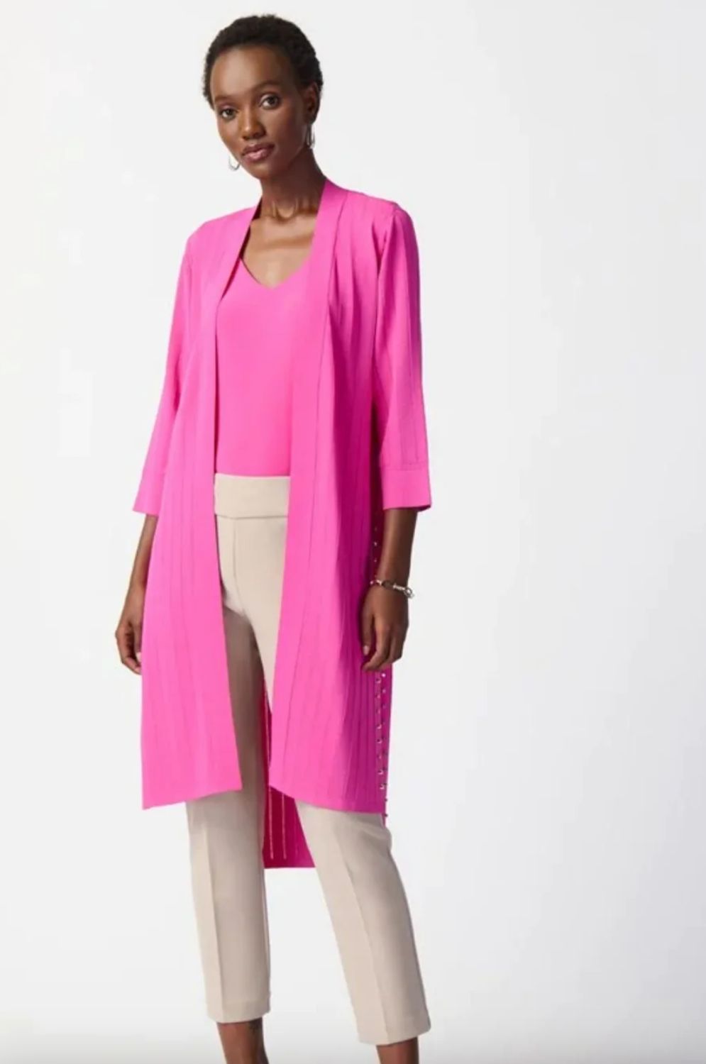 Ultra pink long cover up with studding 