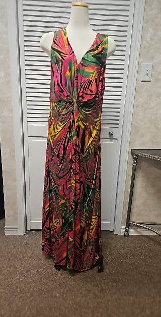 Long print dress