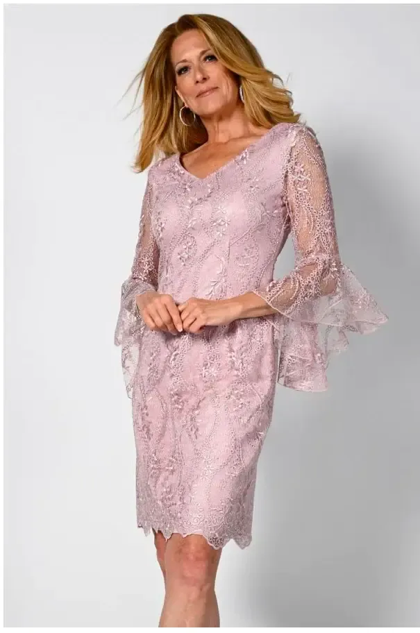 Bell sleeve lace cocktail dress