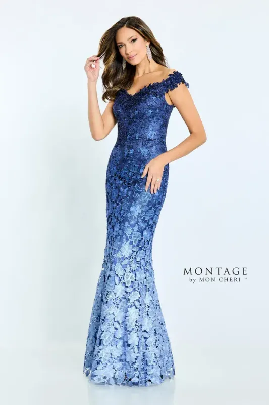 Ombre trumpet venise lace gown