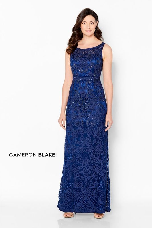 A-line ribbon tulle gown