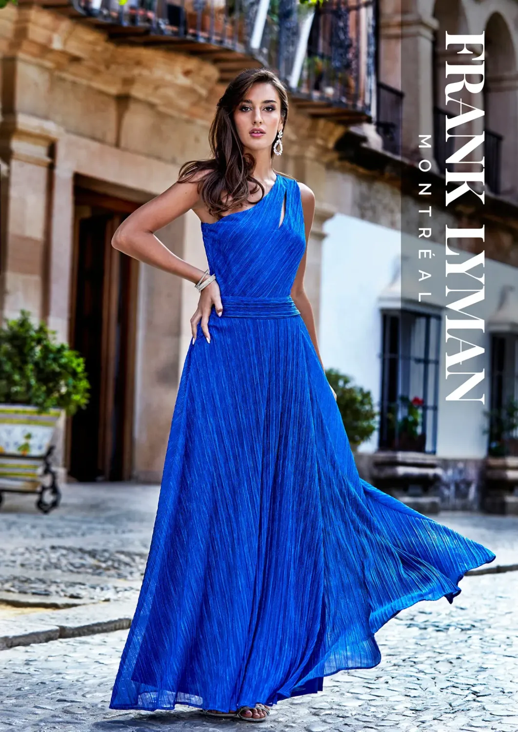 One shoulder shimmer dress