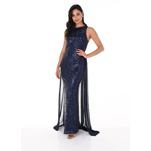 Sequin gown W/ removable train
