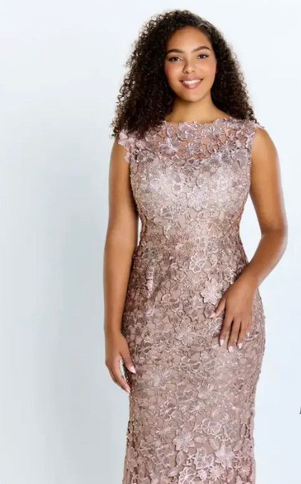 Ombre venise lace midi, Color: Champagne, Size: 8